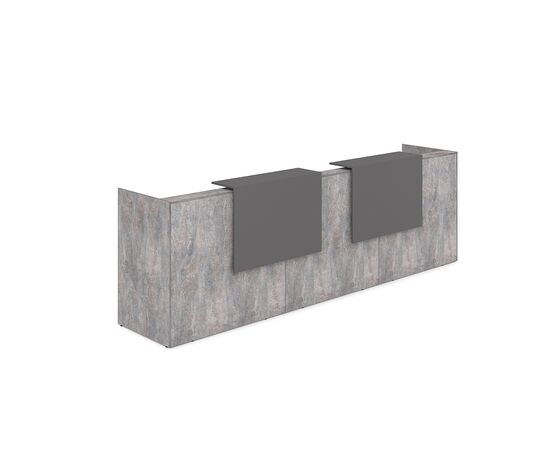 Комплект ресепшн 002 3632x768x1170 1КР.002.1 басалт/графит матт (basalt/graphit matt), Основной цвет: басалт/графит матт (basalt/graphit matt), Ширина: 3632, Высота: 1170, Глубина: 768, Подсветка: с подсветкой, Артикул: 1КР.002.1, изображение 2post-test