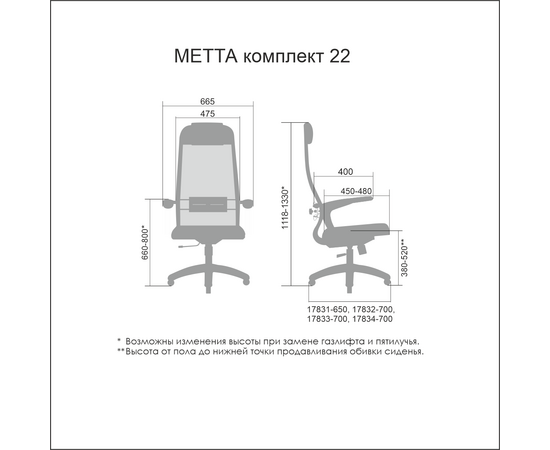 Кресло МЕТТА Комплект 22, metta НФ-00001704, Основной цвет: Черный, Подголовник: Да, Пятилучье материал: Хром овал, изображение 4post-test