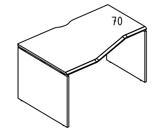 Стол эргономичный Техно на каркасе ДСП (1 скос) левый, столы НФ-00029568, Основной цвет: вяз либерти / вяз либерти, Ширина: 1400, Глубина: 600, Высота: 750, Объем: 0,056, Вес: 36,87, изображение 2post-test
