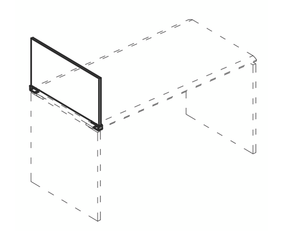 Экран настольный торцевой ДСП для стола 80, экраны НФ-00029670post-test