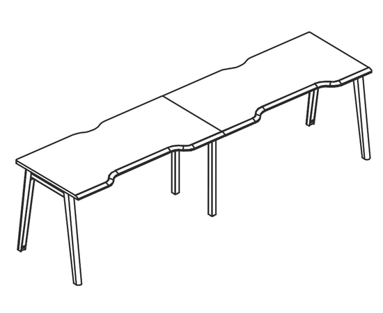 Рабочая станция Симметрия опоры МТ 1 скос (2х140), столы НФ-00029424, Основной цвет: мокко премиум / белый, вставка мокко, Ширина: 2800, Глубина: 700, Высота: 750, Объем: 0,172, Вес: 62,68post-test