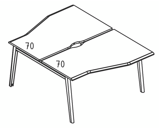 Рабочая станция ""Техно"" каркас МТ (1 скос) (2х160), столы НФ-00029330, Основной цвет: мокко премиум / белый, вставка белая, Ширина: 1600, Глубина: 1840, Высота: 750, Объем: 0,236, Вес: 79,34post-test