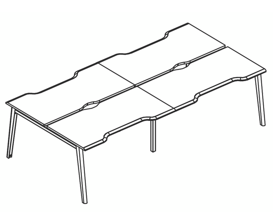 Станция Симметрия МТ (1 скос) (4х120), столы НФ-00029331, Основной цвет: мокко премиум / белый, вставка мокко, Ширина: 2400, Глубина: 1440, Высота: 750, Объем: 0,314, Вес: 101,38post-test