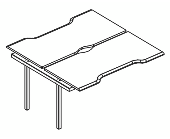 Секция станции Симметрия каркас МТ (1 скос) (2х120), столы НФ-00029426, Основной цвет: мокко премиум / белый, вставка белая, Ширина: 1200, Глубина: 1440, Высота: 750, Объем: 0,142, Вес: 47,24post-test