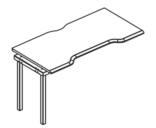 Секция стола станции Симметрия на опорах МТ 1 скос, столы НФ-00029287, Основной цвет: вяз либерти / белый, вставка белая, Ширина: 1600, Глубина: 700, Высота: 750, Объем: 0,08, Вес: 32,36post-test