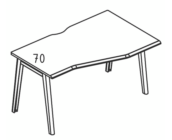 Стол Техно каркас МТ (1 скос) эргономичный правый, столы НФ-00029407, Основной цвет: вяз либерти / белый, вставка белая, Ширина: 1600, Глубина: 900, Высота: 750, Объем: 0,123, Вес: 43,12post-test