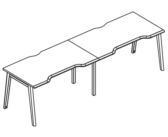 Рабочая станция Симметрия каркасе МТ 1 скос 2х160, столы НФ-00029303, Основной цвет: вяз либерти / белый, вставка белая, Ширина: 3200, Глубина: 700, Высота: 750, Объем: 0,18, Вес: 69,72post-test