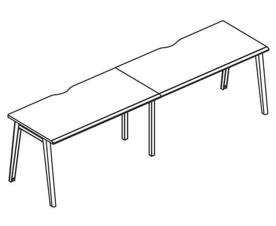 Рабочая станция каркас МТ (1 скос) (2х160), столы НФ-00029269, Основной цвет: вяз либерти / белый, вставка мокко, Ширина: 3200, Глубина: 700, Высота: 750, Объем: 0,18, Вес: 69,72post-test