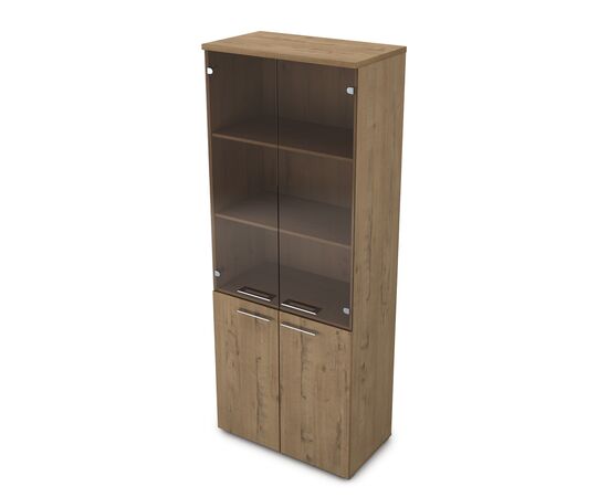 Шкаф высокий со стеклом (пр) 800x450x2045 9НШ.005.12 Тиковое дерево, Основной цвет: Тиковое дерево, Ширина: 800, Высота: 2045, Глубина: 450, Артикул: 9НШ.005.12, изображение 2post-test