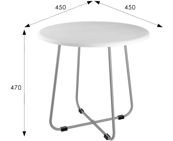 Стол журнальный Modern 14, столы журнальные НФ-00020235, Основной цвет: Белый/Металлик, Ширина: 450, Глубина: 450, Высота: 470, Материал столешницы: МДФ/Плёнка, Вес: 3,2, изображение 4post-test
