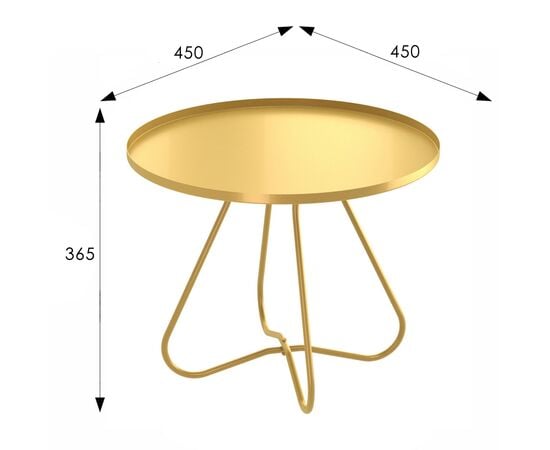 Столик кофейный Азалия, леон НФ-00021982_9C22, Основной цвет: Золото, Ширина: 450, Глубина: 450, Высота: 365, Материал каркаса: Металл, Объем: 0,009, Вес: 1,56, изображение 3post-test