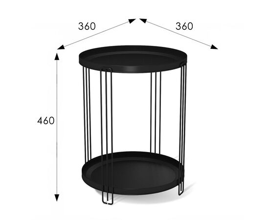 Стол журнальный Акация 360x360x460 Черный муар, Основной цвет: Черный муар, Ширина: 360, Высота: 460, Глубина: 360, Каркас: Металл, Вес: 2,64, Объем: 0,062, изображение 5post-test