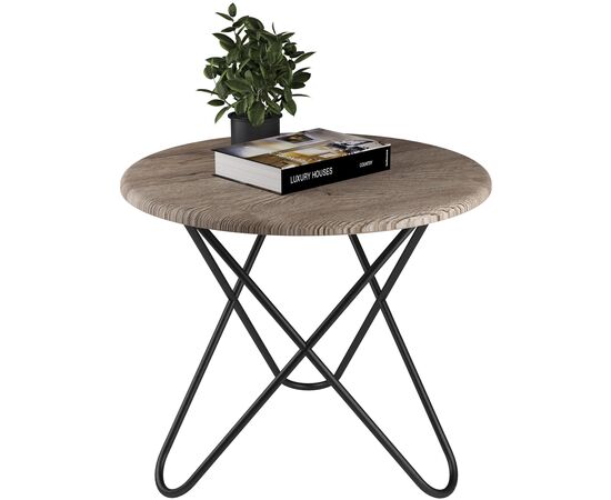 Стол журнальный Модерн 20 (Modern 20) 500x500x450 Дуб крымский состаренный/Черный, Основной цвет: Дуб крымский состаренный/Черный, Материал столешницы: МДФ/Плёнка, Ширина: 500, Высота: 450, Глубина: 500, Вес: 4,1, изображение 2post-test