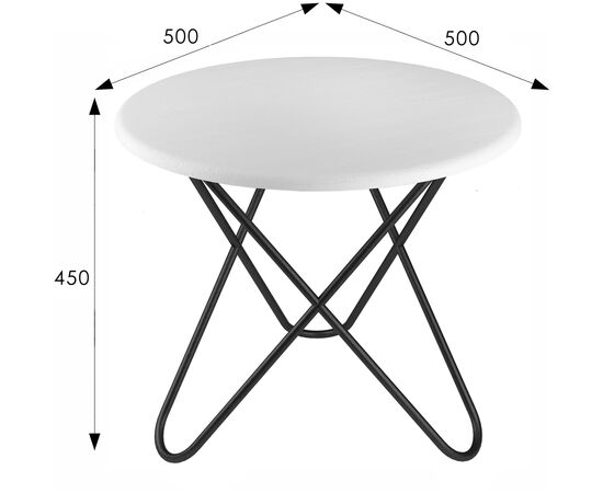 Стол журнальный Modern 20, столы журнальные НФ-00020240, Основной цвет: Белый/Черный, Ширина: 500, Глубина: 500, Высота: 450, Материал столешницы: МДФ/Плёнка, Вес: 4,1, изображение 4post-test