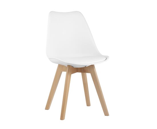 Стул FRANKFURT NEW, stool group НФ-00020543, Основной цвет: Белый/дер.ножки, Ширина: 480, Глубина: 570, Высота: 820, Материал ножек: Массив дерева, Материал обивок: Экокожа, Материал сиденья: Экокожа, Материал спинки и сидушки: экокожа, Сидушка цвет: Белый, Цвет каркаса: Бежевый, Вес: 4,5, Артикул: Y863 whitepost-test