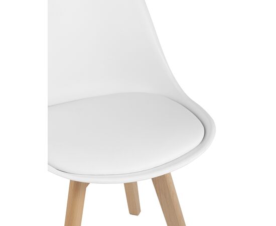 Стул FRANKFURT NEW, stool group НФ-00020543, Основной цвет: Белый/дер.ножки, Ширина: 480, Глубина: 570, Высота: 820, Материал ножек: Массив дерева, Материал обивок: Экокожа, Материал сиденья: Экокожа, Материал спинки и сидушки: экокожа, Сидушка цвет: Белый, Цвет каркаса: Бежевый, Вес: 4,5, Артикул: Y863 white, изображение 5post-test