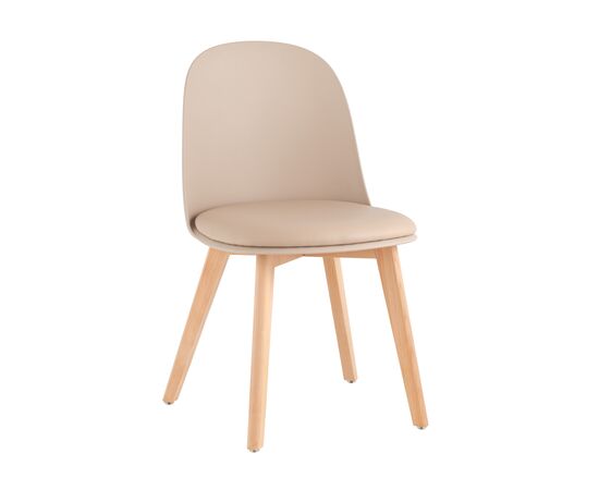 Стул Fog, stool group НФ-00029117, Основной цвет: Бежевый, Ширина: 500, Глубина: 450, Высота: 800, Материал ножек: Пластик, Материал сиденья: Экокожа, Вес: 5,2, Артикул: SL-7022DM beige 70043post-test