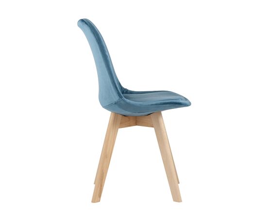 Стул FRANKFURT, stool group НФ-00020929, Основной цвет: Синий велюр/опоры Бежевый, Ширина: 480, Глубина: 570, Высота: 820, Материал ножек: Массив дерева, Материал обивок: Велюр, Материал сиденья: Велюр, Сидушка цвет: Синий, Цвет каркаса: Бежевый, Вес: 4,5, Артикул: Y863 velvet dark blue, изображение 2post-test