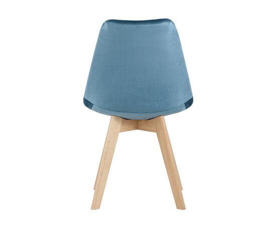 Стул FRANKFURT, stool group НФ-00020929, Основной цвет: Синий велюр/опоры Бежевый, Ширина: 480, Глубина: 570, Высота: 820, Материал ножек: Массив дерева, Материал обивок: Велюр, Материал сиденья: Велюр, Сидушка цвет: Синий, Цвет каркаса: Бежевый, Вес: 4,5, Артикул: Y863 velvet dark blue, изображение 3post-test