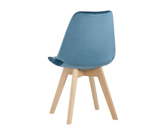 Стул FRANKFURT, stool group НФ-00020929, Основной цвет: Синий велюр/опоры Бежевый, Ширина: 480, Глубина: 570, Высота: 820, Материал ножек: Массив дерева, Материал обивок: Велюр, Материал сиденья: Велюр, Сидушка цвет: Синий, Цвет каркаса: Бежевый, Вес: 4,5, Артикул: Y863 velvet dark blue, изображение 4post-test