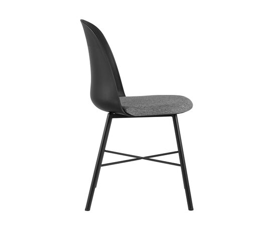 Стул Шелл (Shell) с мягким сиденьем 500x520x830 8336 блак (8336 black) Чёрный, Основной цвет: Чёрный, Материал основания: Металл, Ширина: 500, Высота: 830, Глубина: 520, Каркас: Металл, Вес: 6,1, Цвет опоры: Черный, Материал сиденья: ткань, Цвет сиденья: Черный, Артикул: 8336 блак (8336 black), изображение 2post-test