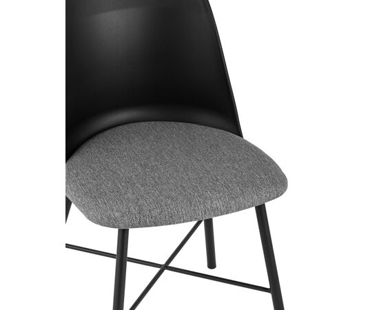 Стул Шелл (Shell) с мягким сиденьем 500x520x830 8336 блак (8336 black) Чёрный, Основной цвет: Чёрный, Материал основания: Металл, Ширина: 500, Высота: 830, Глубина: 520, Каркас: Металл, Вес: 6,1, Цвет опоры: Черный, Материал сиденья: ткань, Цвет сиденья: Черный, Артикул: 8336 блак (8336 black), изображение 6post-test