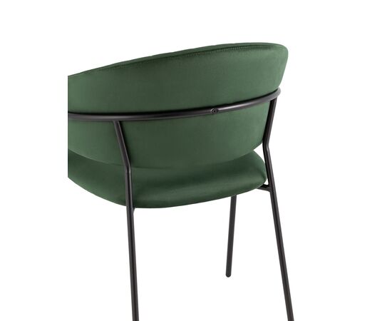 Стул Бруно, stool group НФ-00030868, Основной цвет: Зеленый, Ширина: 600, Глубина: 560, Высота: 820, Материал каркаса: Металл, Материал ножек: Металл, Материал обивок: Велюр, Материал сиденья: Велюр, Сидушка цвет: зеленый, Цвет каркаса: Черный, Вес: 6,9, Артикул: AV 433-Sf-08, изображение 5post-test