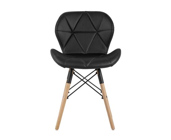 Стул Бон 480x540x710 ДК-19122601 блак (DC-19122601 black) Чёрный, Основной цвет: Чёрный, Ширина: 480, Материал основания: Массив дерева, Высота: 710, Глубина: 540, Материал: Экокожа, Каркас: Массив дерева, Вес: 5, Цвет опоры: Коричневый, Материал сиденья: экокожа, Цвет сиденья: Черный, Артикул: ДК-19122601 блак (DC-19122601 black), изображение 2post-test