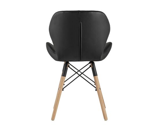 Стул Бон 480x540x710 ДК-19122601 блак (DC-19122601 black) Чёрный, Основной цвет: Чёрный, Ширина: 480, Материал основания: Массив дерева, Высота: 710, Глубина: 540, Материал: Экокожа, Каркас: Массив дерева, Вес: 5, Цвет опоры: Коричневый, Материал сиденья: экокожа, Цвет сиденья: Черный, Артикул: ДК-19122601 блак (DC-19122601 black), изображение 4post-test