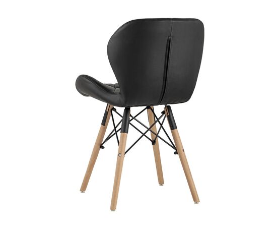 Стул Бон 480x540x710 ДК-19122601 блак (DC-19122601 black) Чёрный, Основной цвет: Чёрный, Ширина: 480, Материал основания: Массив дерева, Высота: 710, Глубина: 540, Материал: Экокожа, Каркас: Массив дерева, Вес: 5, Цвет опоры: Коричневый, Материал сиденья: экокожа, Цвет сиденья: Черный, Артикул: ДК-19122601 блак (DC-19122601 black), изображение 5post-test