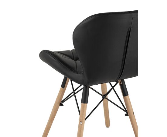 Стул Бон 480x540x710 ДК-19122601 блак (DC-19122601 black) Чёрный, Основной цвет: Чёрный, Ширина: 480, Материал основания: Массив дерева, Высота: 710, Глубина: 540, Материал: Экокожа, Каркас: Массив дерева, Вес: 5, Цвет опоры: Коричневый, Материал сиденья: экокожа, Цвет сиденья: Черный, Артикул: ДК-19122601 блак (DC-19122601 black), изображение 6post-test
