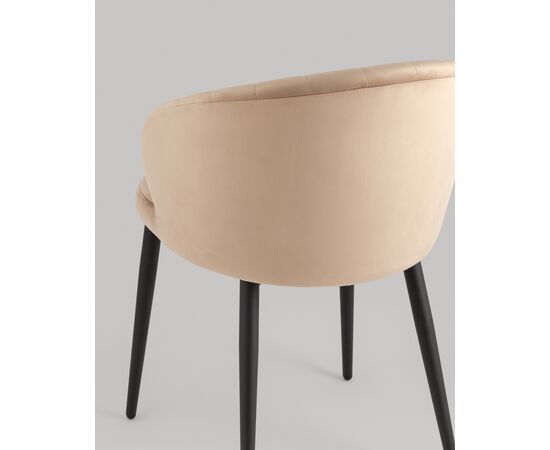 Стул Lastura, stool group НФ-00030853, Основной цвет: Капучино, Ширина: 530, Глубина: 570, Высота: 770, Материал каркаса: Металл, Материал ножек: Металл, Материал обивок: Велюр, Материал сиденья: Велюр, Сидушка цвет: капучино, Цвет каркаса: Черный, Вес: 5,1, Артикул: LV-104-H65-02-01(P), изображение 3post-test