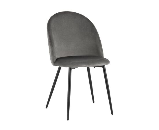 Стул Lilly, stool group НФ-00030854, Основной цвет: Антрацитовый, Ширина: 460, Глубина: 575, Высота: 855, Материал каркаса: Металл, Материал ножек: Металл, Материал обивок: Велюр, Материал сиденья: Велюр, Сидушка цвет: антрацитовый, Цвет каркаса: Черный, Вес: 4,6, Артикул: Lilly HLR-24, изображение 7post-test