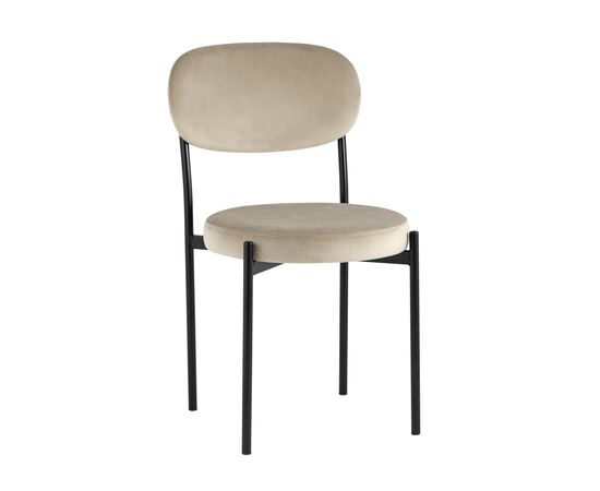 Стул Бриф NEW, stool group НФ-00030867, Основной цвет: Бежевый, Ширина: 470, Глубина: 540, Высота: 820, Материал каркаса: Металл, Материал ножек: Металл, Материал обивок: Велюр, Материал сиденья: Велюр, Сидушка цвет: Бежевый, Цвет каркаса: Черный, Вес: 6,1, Артикул: vd-brief-b5(P), изображение 2post-test