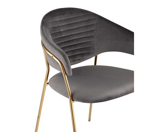 Стул Эвита 585x550x800 ФДК8022 ДАРК ГРЕЙ ФУТ-81 (FDC8022 DARK GREY FUT-81) Темно-серый, Основной цвет: Темно-серый, Ширина: 585, Материал основания: Металл, Высота: 800, Глубина: 550, Материал: Велюр, Вес: 6,5, Цвет опоры: Золото, Материал сиденья: Велюр, Цвет сиденья: Темно-серый, Артикул: ФДК8022 ДАРК ГРЕЙ ФУТ-81 (FDC8022 DARK GREY FUT-81), изображение 6post-test