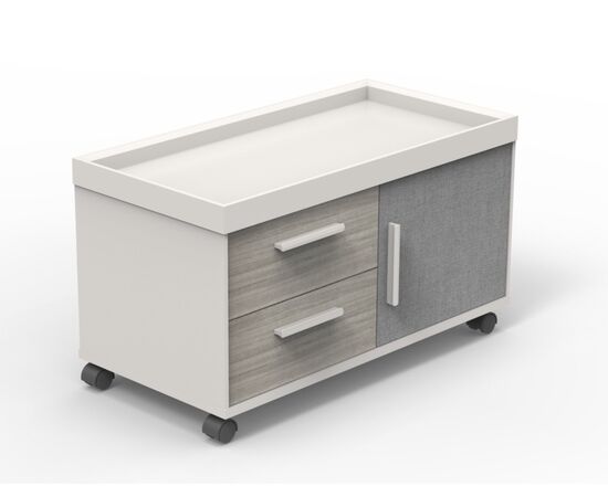 Тумба мобильная левая / Movable Cabinet, шкафы sunon НФ-00031114, Основной цвет: S-66- Eucalyptus/S-57- Warm White, Ширина: 800, Глубина: 400, Высота: 450, Назначение: Сервисная с ящиками, Наличие центрального замка: Нет, Объем: 0,18, Артикул: DG4L-2.080045post-test