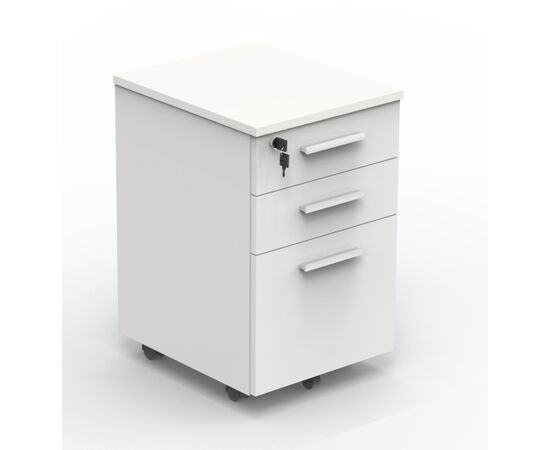 Тумба мобильная с 3-мя ящиками / Movable Cabinet with Three Drawers, шкафы sunon НФ-00031123, Основной цвет: S-57 Warm White, Ширина: 400, Глубина: 470, Высота: 641, Назначение: Тумба приставная, Количество ящиков: 3, Фасад: S-57 Warm White, Наличие центрального замка: Да, Объем: 0,15, Артикул: DG3A-2.040064post-test