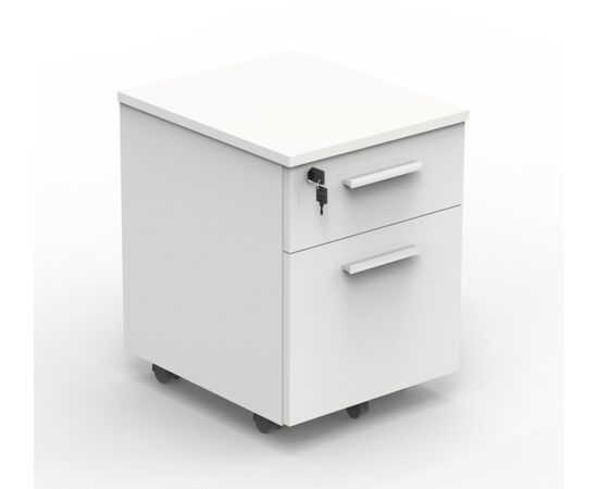 Тумба мобильная с 2-мя ящиками / Movable Cabinet with Two Drawers, шкафы sunon НФ-00031122, Основной цвет: S-57 Warm White, Ширина: 400, Глубина: 470, Высота: 539, Назначение: Тумба приставная, Количество ящиков: 2, Фасад: S-57 Warm White, Объем: 0,13, Артикул: DG2A-2.040053post-test