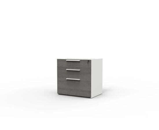 Тумба с 3 ящиками / 3-drawer Cabinet, тумбы НФ-00031068, Основной цвет: S-76 Carbon Black/S-57 Warm White, Ширина: 748, Глубина: 544, Высота: 725, Назначение: Сервисная с ящиками, Количество ящиков: 3, Фасад: S-76 Carbon Black, Наличие центрального замка: Да, Объем: 0,36, Артикул: DMA22.075072post-test