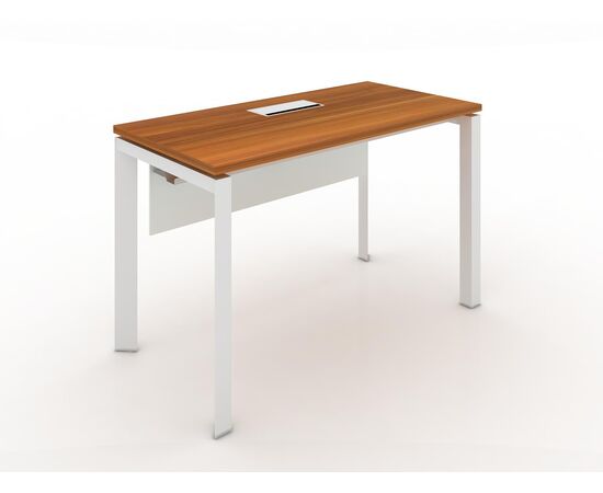 Стол рабочий с кабель каналом на м/к / Single Seat Workstation, столы НФ-00031244, Основной цвет: S-28 Red apple/S-29 White, Ширина: 1200, Глубина: 600, Высота: 750, Цвет металлокаркаса (Столы): S-29 White, Цвет панели: S-29 White, Материал столешницы: Меламин, Отверстия под кабель-каналы: 6, Объем: 0,14, Артикул: DE67-5.120060Kpost-test