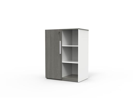 Комбинированный шкаф правый / Semi-open Bookcase, шкафы НФ-00031057, Основной цвет: S-57 Warm White, Количество полок (Шкафы): 3, Ширина: 900, Глубина: 570, Высота: 1200, Материал дверей: ЛДСП/Меламин, Стекло: Нет, Цвет фасадов: S-76 Carbon Black, Двери: ЛДСП/Меламин, Каркас: ЛДСП, Топ: ЛДСП, Цвет ручек: Sand ripples white, Тип замка: Нет, Объём: 0,15, Артикул: DMA92R.090120post-test