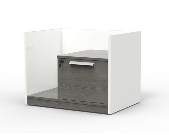 Тумба с 1 ящиком правая / Single Drawer Cabinet, тумбы НФ-00031186, Основной цвет:  S-76 Carbon Black/ S-57 Warm White, Ширина: 748, Глубина: 544, Высота: 575, Назначение: Тумба приставная, Количество ящиков: 1, Фасад: S-76 Carbon Black, Наличие центрального замка: Да, Объем: 0,29, Артикул: DMA25R.075057post-test