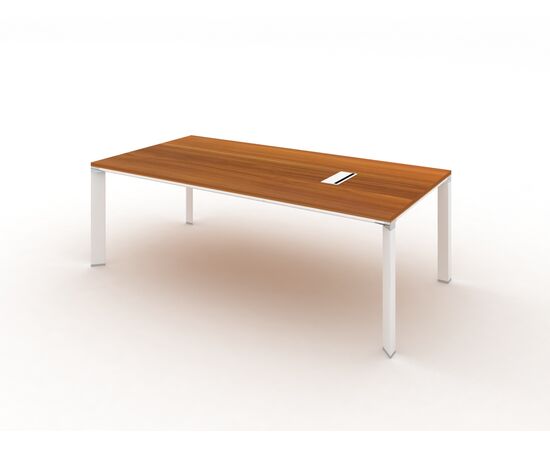 Стол на металлокаркасе / Meeting Table, столы НФ-00031248, Основной цвет: S-28 Red apple/S-29 White, Ширина: 1800, Глубина: 900, Высота: 750, Цвет металлокаркаса (Столы): S-29 White, Материал каркаса: Алюминий, Материал столешницы: Меламин, Отверстия под кабель-каналы: Опционально, Объем: 0,25, Артикул: DE71-5.180090post-test