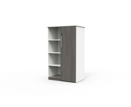 Комбинированный шкаф левый / Semi-open Bookcase, шкафы НФ-00031056, Основной цвет: S-57 Warm White, Количество полок (Шкафы): 4, Ширина: 900, Глубина: 570, Высота: 1500, Материал дверей: ЛДСП/Меламин, Стекло: Нет, Цвет фасадов: S-76 Carbon Black, Двери: ЛДСП/Меламин, Каркас: ЛДСП, Топ: ЛДСП, Цвет ручек: Sand ripples white, Тип замка: Нет, Объём: 0,23, Артикул: DMA93L.090150post-test