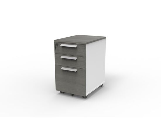 Мобильная тумба 3 ящика / 3-drawer Mobile Cabinet - B/B/F, тумбы НФ-00031035, Основной цвет: S-76 Carbon Black/S-57 Warm White, Ширина: 400, Глубина: 550, Высота: 660, Количество ящиков: 3, Фасад: S-76 Carbon Black, Наличие центрального замка: Да, Объем: 0,17, Артикул: DMA20.040066post-test