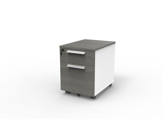 Мобильная тумба 2 ящика / 2-drawer Mobile Cabinet - B/F, тумбы НФ-00031037, Основной цвет: S-76 Carbon Black/S-57 Warm White, Ширина: 400, Глубина: 550, Высота: 540, Назначение: Мобильная, Количество ящиков: 2, Фасад: S-76 Carbon Black, Наличие центрального замка: Да, Объем: 0,14, Артикул: DMA21.040054post-test