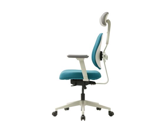 Кресло Дуорест Д2500Г-ДАСВ (Duorest D2500G-DASW) белая рама 690x560x610 Д2500Г-ДАСВ (D2500G-DASW) белая рама Сине-зеленый, Ролики: 50 мм, Основной цвет: Сине-зеленый, Ширина: 690, Высота: 610, Глубина: 560, Материал подлокотников: 1Д (1D), Вес: 26, Материал сиденья: Ткань ЕК20 (EK20), Подголовник: есть, Материал спинки: Ткань ЕК20 (EK20), Артикул: Д2500Г-ДАСВ (D2500G-DASW) белая рама, изображение 2post-test