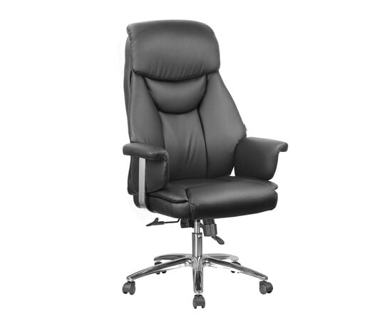 Кресло Riva Chair RCH 9501, Основной цвет: Черный, Ширина: 720, Глубина: 740, Высота: 1280, Материал спинки: Экокожа, Материал сидушки: Экокожа, Материал подлокотников: Хром/Кожзам, Механизм качания: ТопГан Мульти - механизм качания с возможностью фиксации кресла в любом положении, Рекомендованная максимальная нагрузка: 150 кг, Цвет крестовины: Хром, Объем: 0,22, Вес: 23post-test