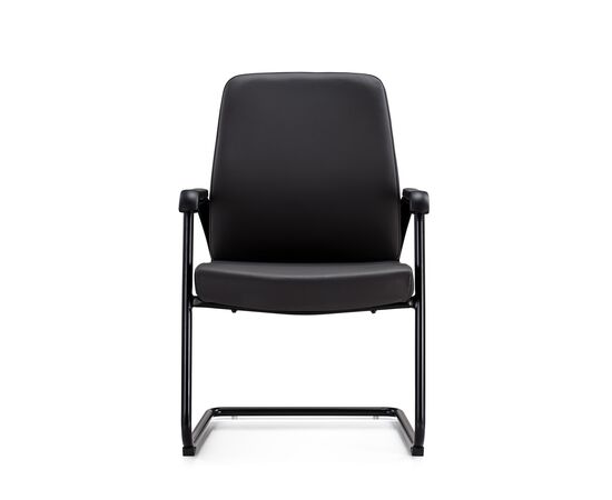 Кресло Riva Chair Sitting RCH D825-5, Основной цвет: Черный, Ширина: 600, Глубина: 640, Высота: 950, Материал спинки: Экокожа, Материал сидушки: Экокожа, Материал подлокотников: Металлические с накладками, Механизм качания: Нет, Подголовник: Нет, Подголовник регулировка: Нет, Рекомендованная максимальная нагрузка: 120 кг, Цвет крестовины: Хром, Материал каркаса: Металл, Цвет подлокотников: Черный, Объем: 0,28, Вес: 26,18, Артикул: D825-5, изображение 5post-test