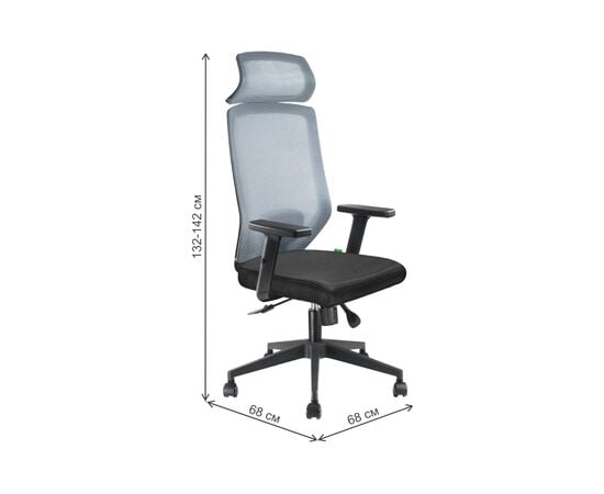 Кресло Riva Chair Bronte RCH A755 Luxe, Основной цвет: Серый, Ширина: 680, Глубина: 680, Высота: 1320, Максимальная высота: 1420, Подголовник: Да, Артикул: RCH A755 Luxepost-test